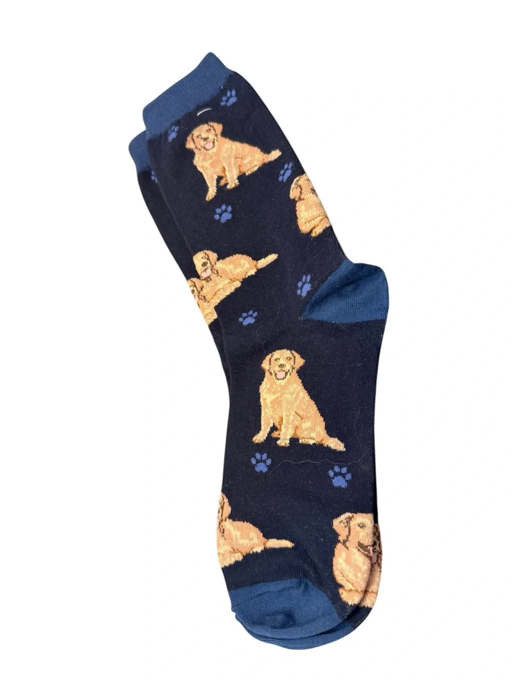 NWOT Set of 2 Golden Retriever Crew Socks - Red & Navy Dog Pattern